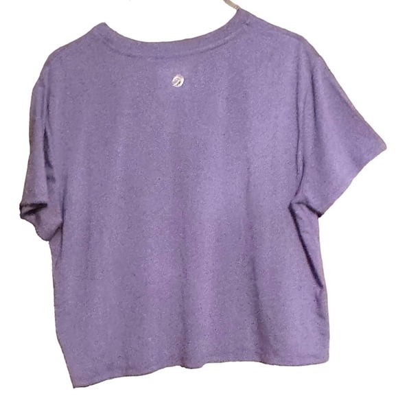 Athletika Couture Lavender Crew Neck Crop Top "Never Settle" Sz M - Picture 2 of 4